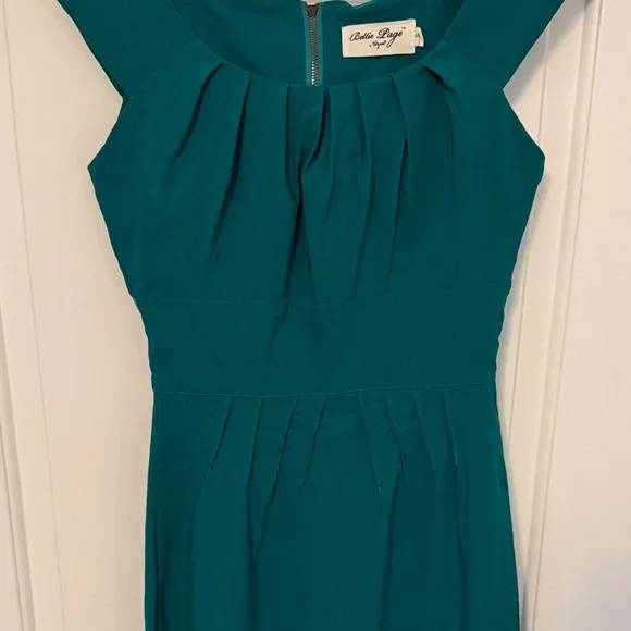 Bettie Page Emerald Green Midi Dress - Picture 4 of 6